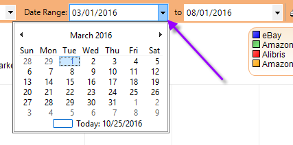 Date Range dropdown menu